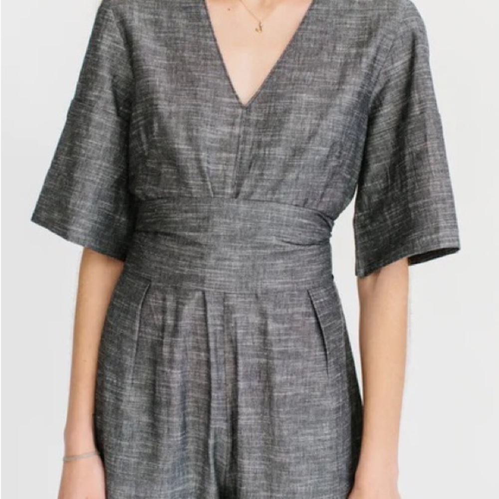 NWT Mirth Brooklyn grey chambray jumpsuit